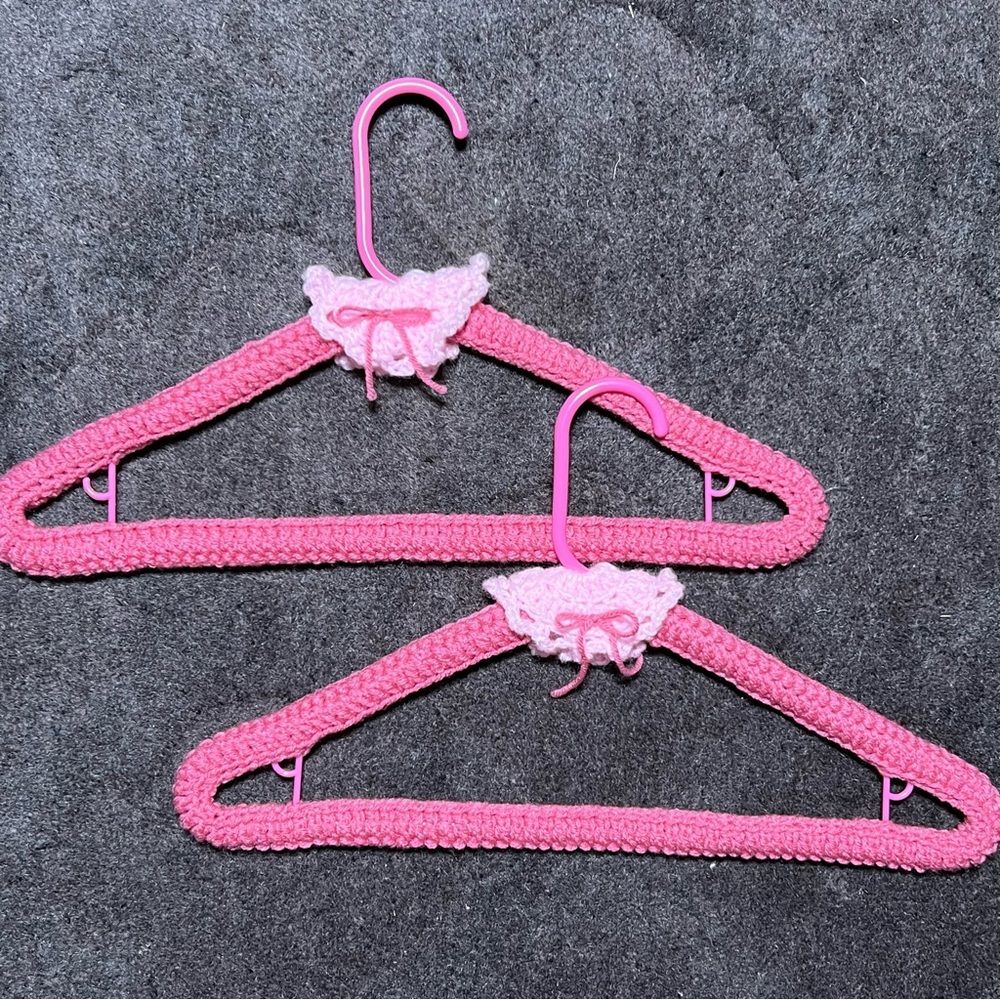 Hand crocheted hangers